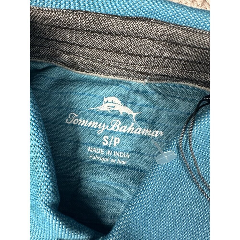 Tommy Bahama Men's S Paradiso Polo Shirt Mosaic Blue Striped NWT $99.50 - Picture 5 of 13